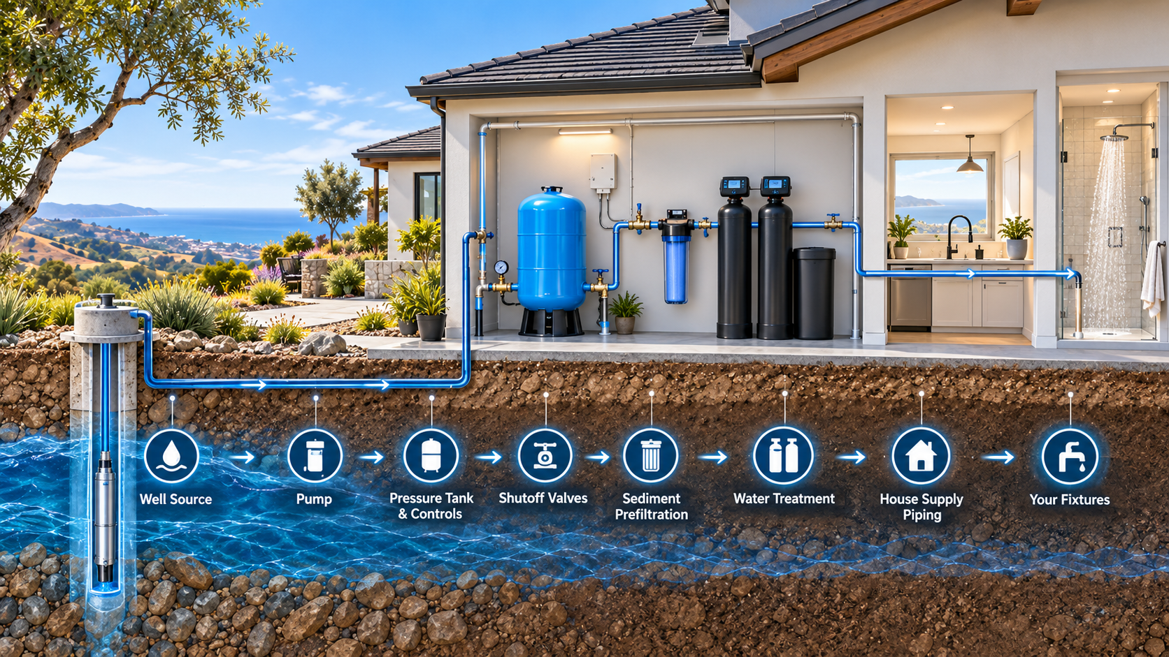 Overview of common causes of low private-well water pressure