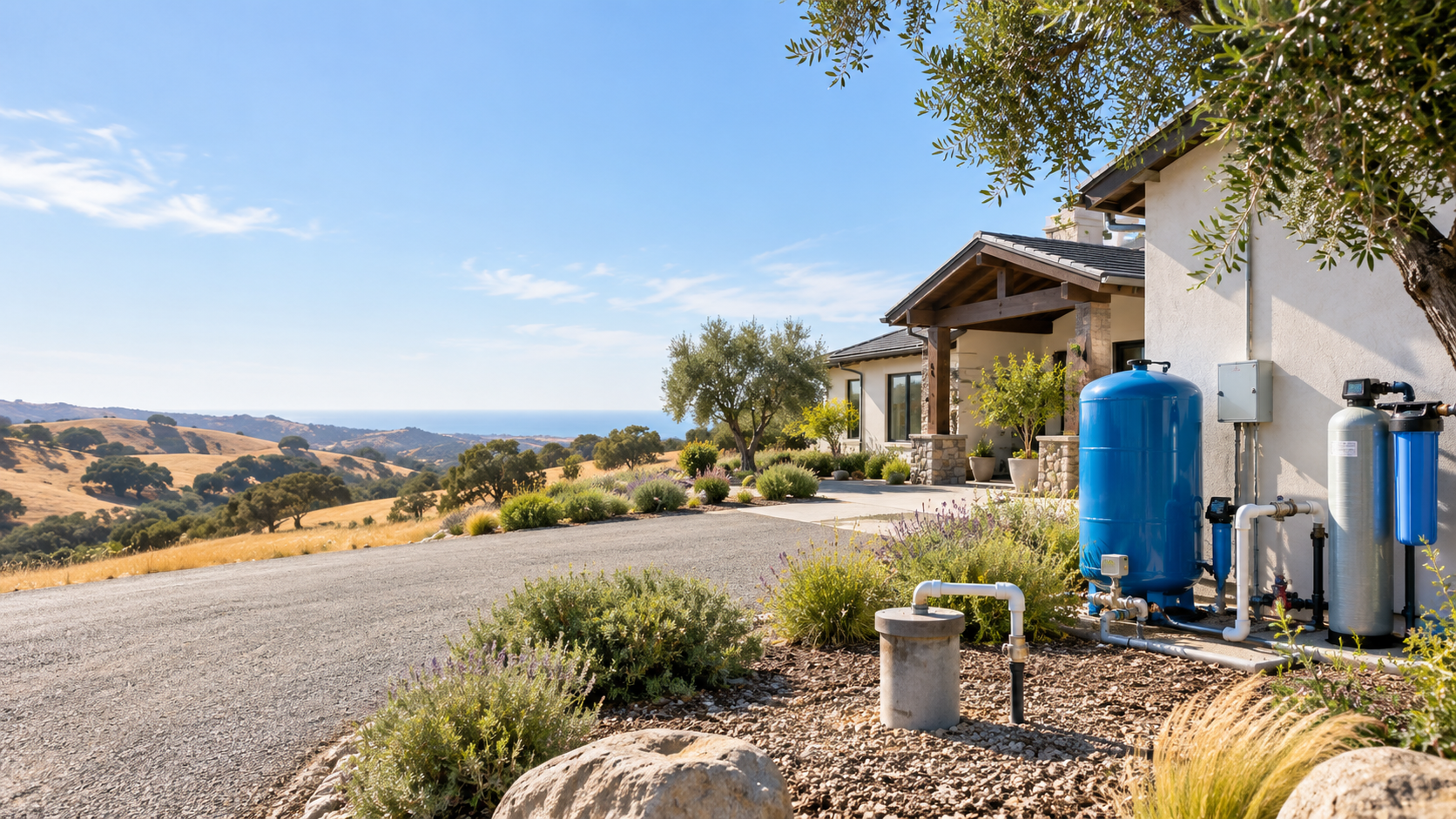 Private well home and well-water system overview