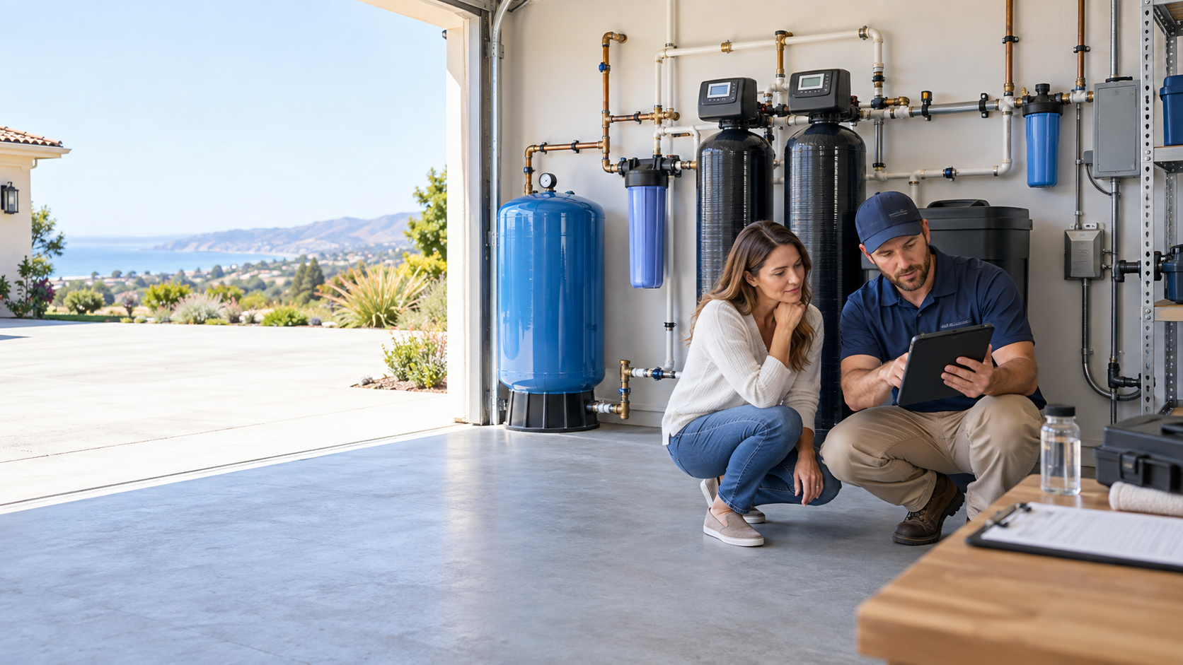 Private well-water treatment planning based on test results