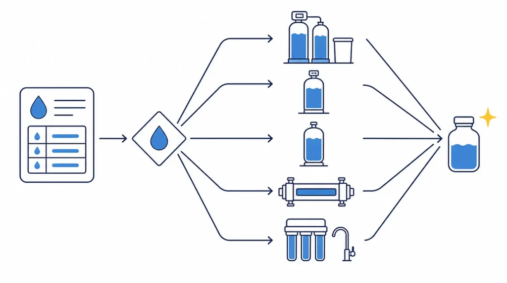 Decision diagram for selecting well-water treatment