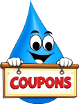 Water Fixers water drop mascot coupon icon