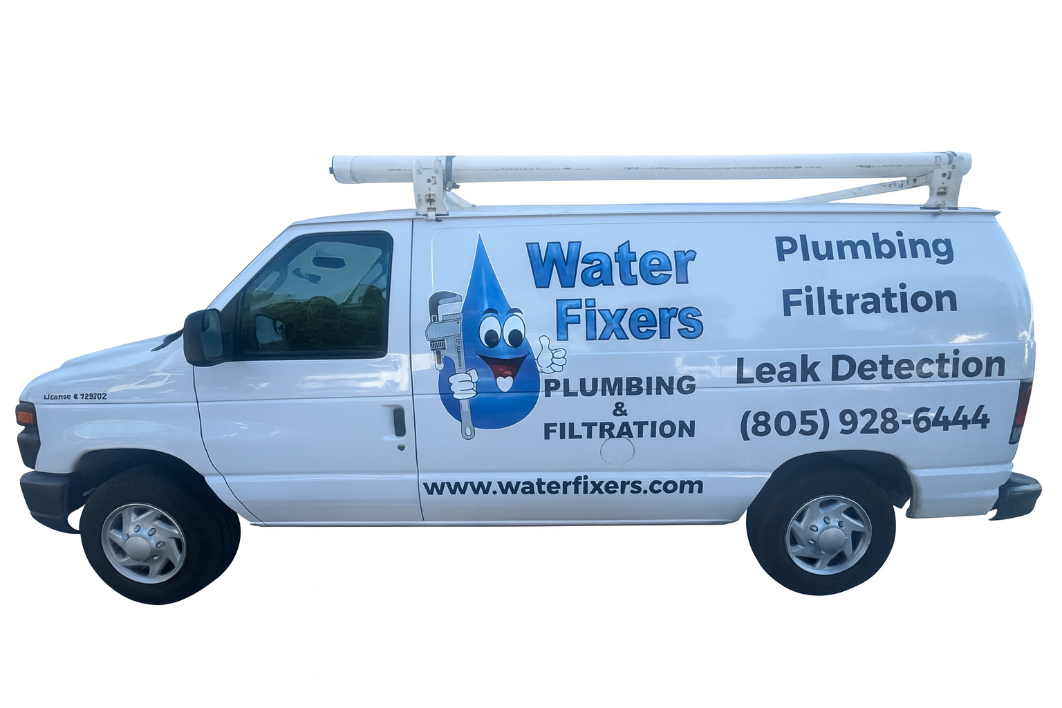 Water Fixers branded service van side profile